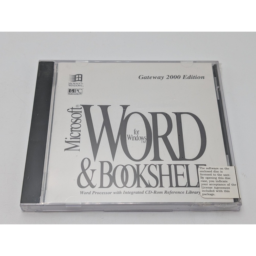 Microsoft Word And Bookshelf CD For‎ Windows Gateway, 2000 Sealed New